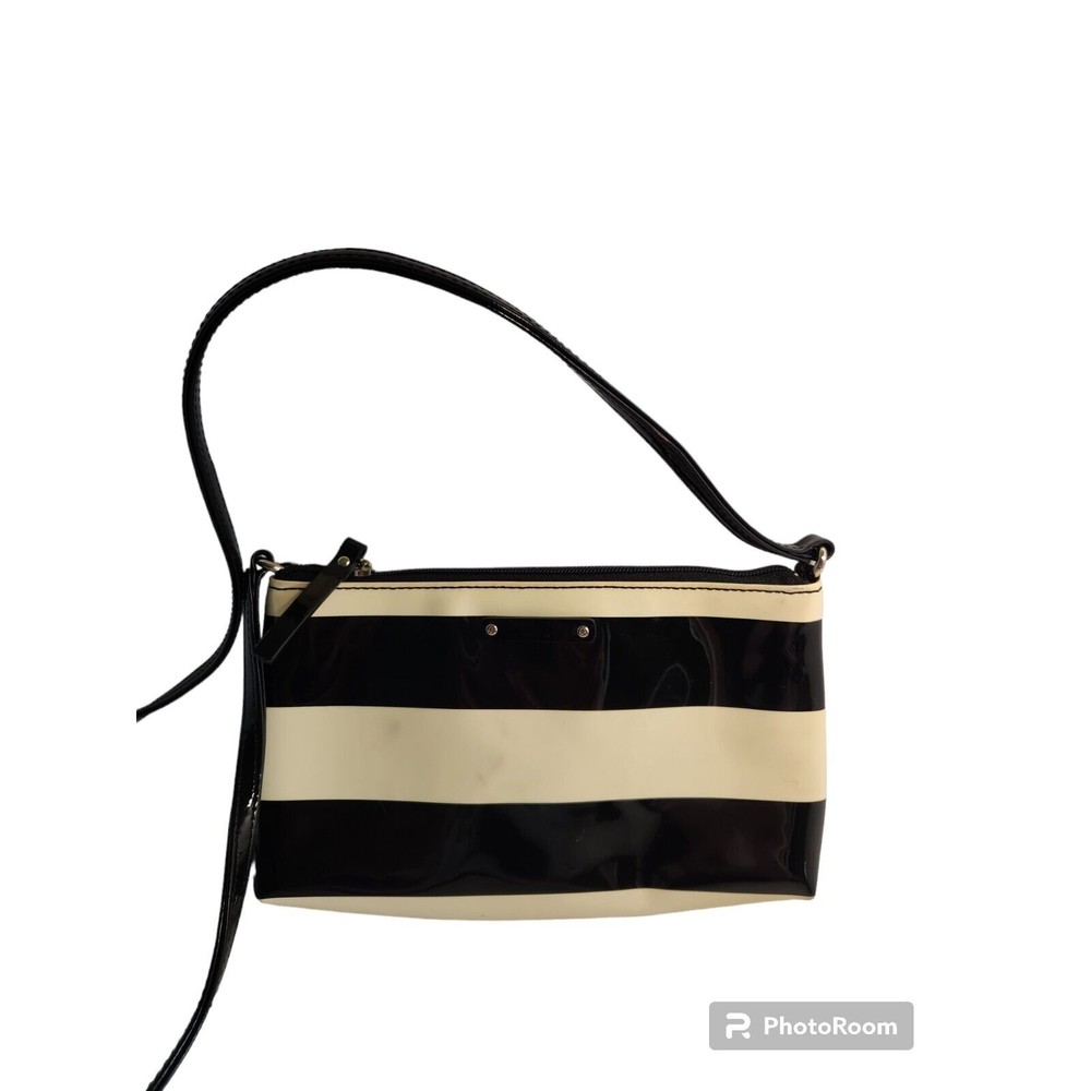 Kate Spade Women's Adjustable Crossbody Bag Penn Valley Striped Black Cream